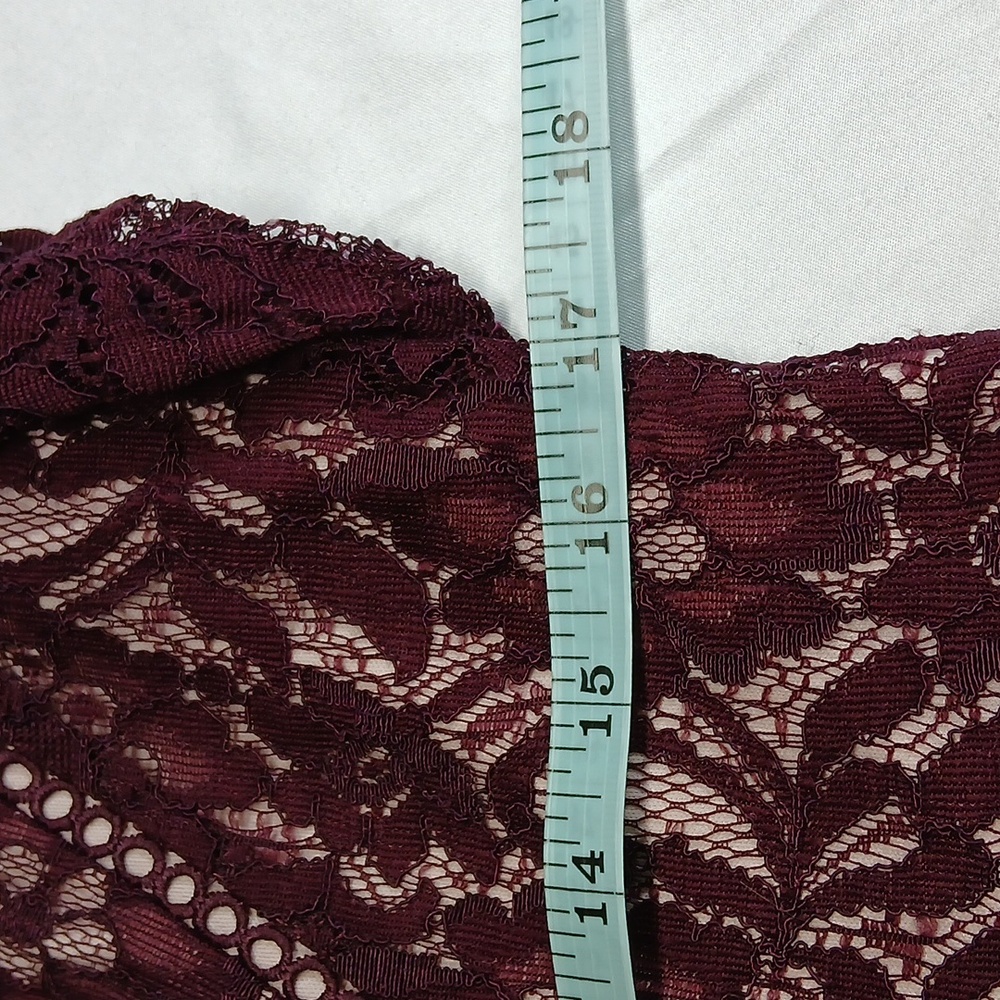 Taylor V-neck Burgundy Lace Hi-low Hem Flutter Sleeve Dress Size 14 - Picture 13 of 13
